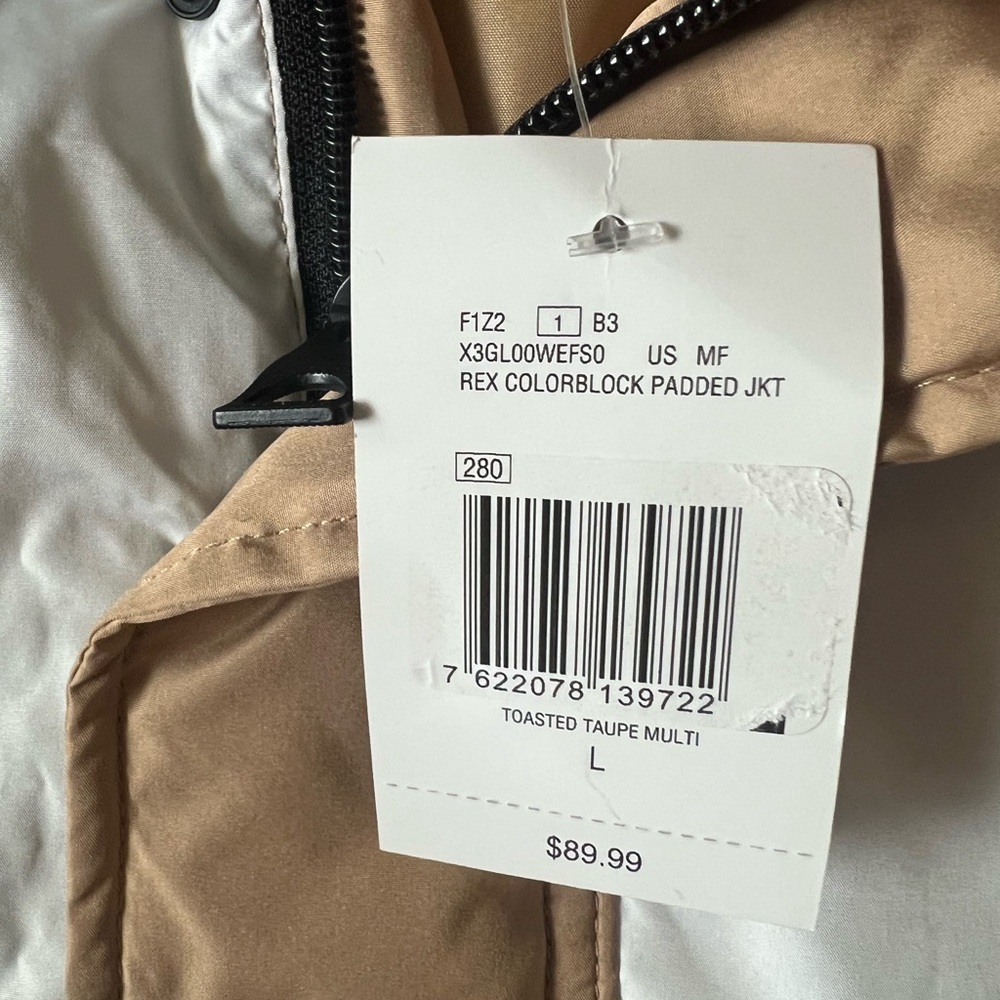 GUESS Rex Colorblock Padded Half Zip Jacket Size L - Picture 8 of 8